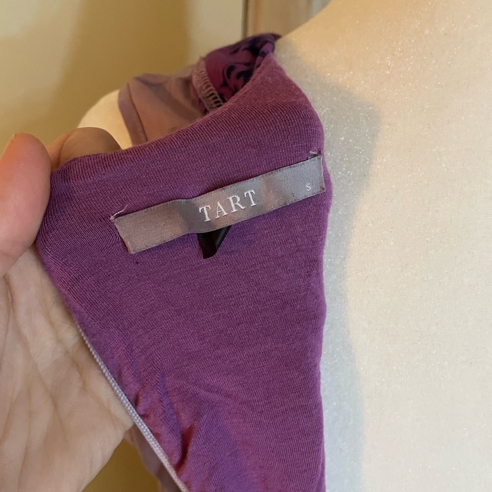 Tart Midi Dress Chic stretchy Brunch Ready size S in purple and blue  35” - Picture 4 of 4